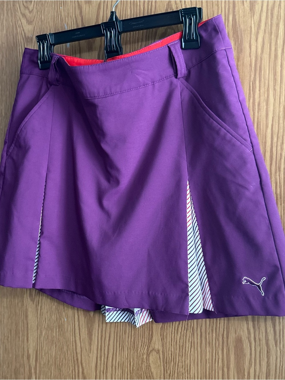 Puma Women's Violet Performance Skort with Striped Insets